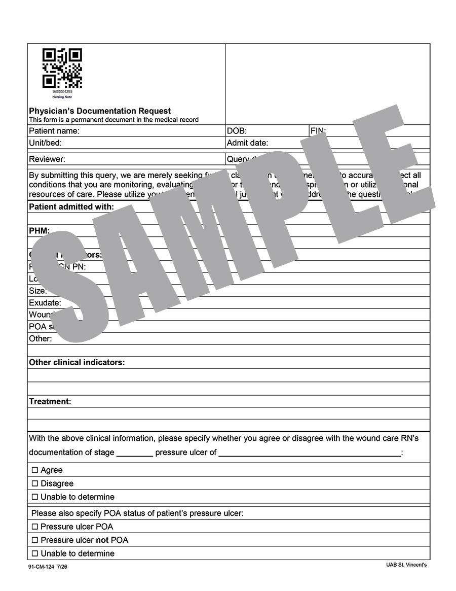 PRESSURE ULCER STAGING AND POA QUERY