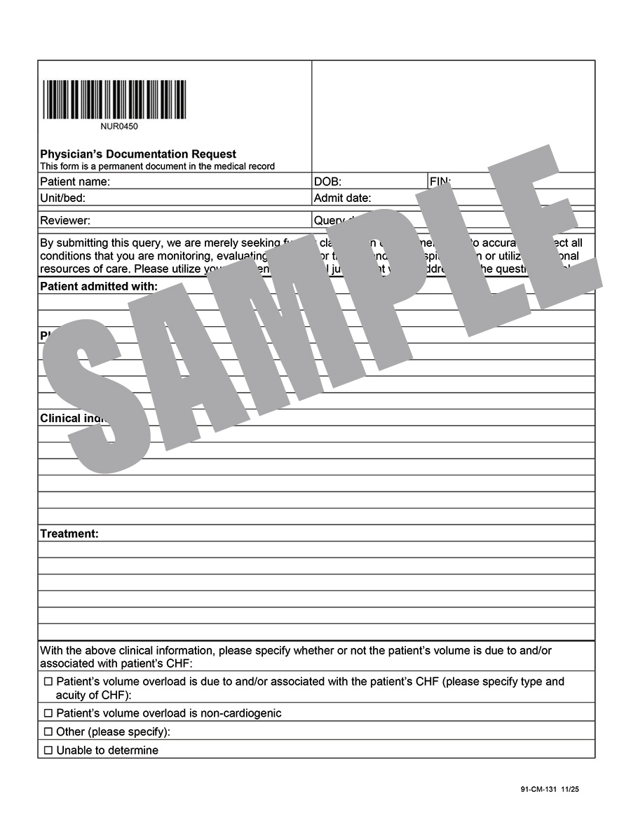 VOLUME OVERLOAD CHF VS NON-CARDIOGENIC QUERY