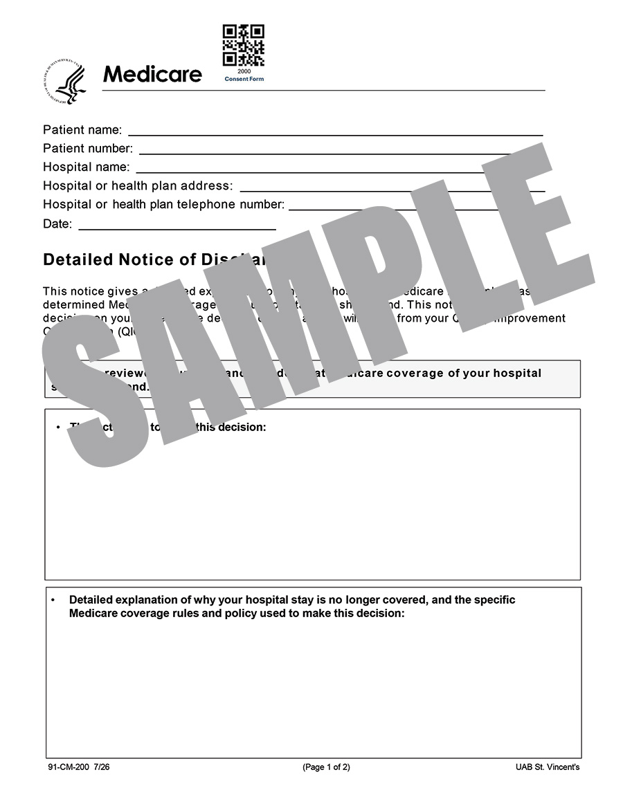 DETAILED NOTICE TO DISCHARGE