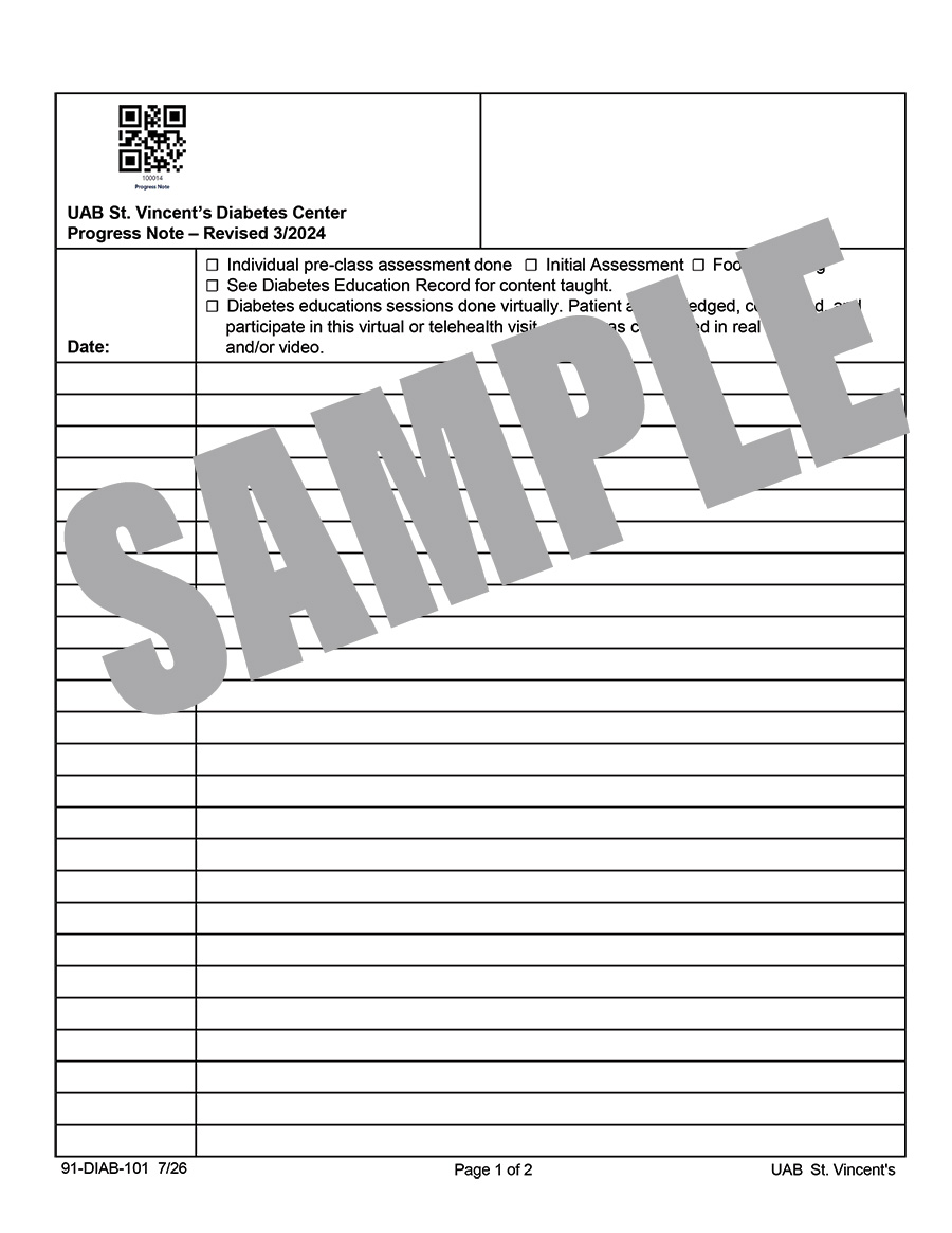 DIABETES EDUCATION PROGRESS NOTES
