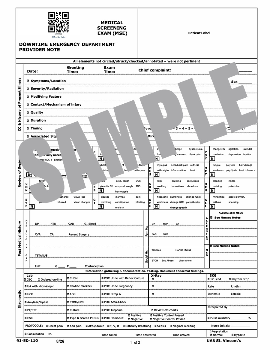 MEDICAL SCREENING EXAM
