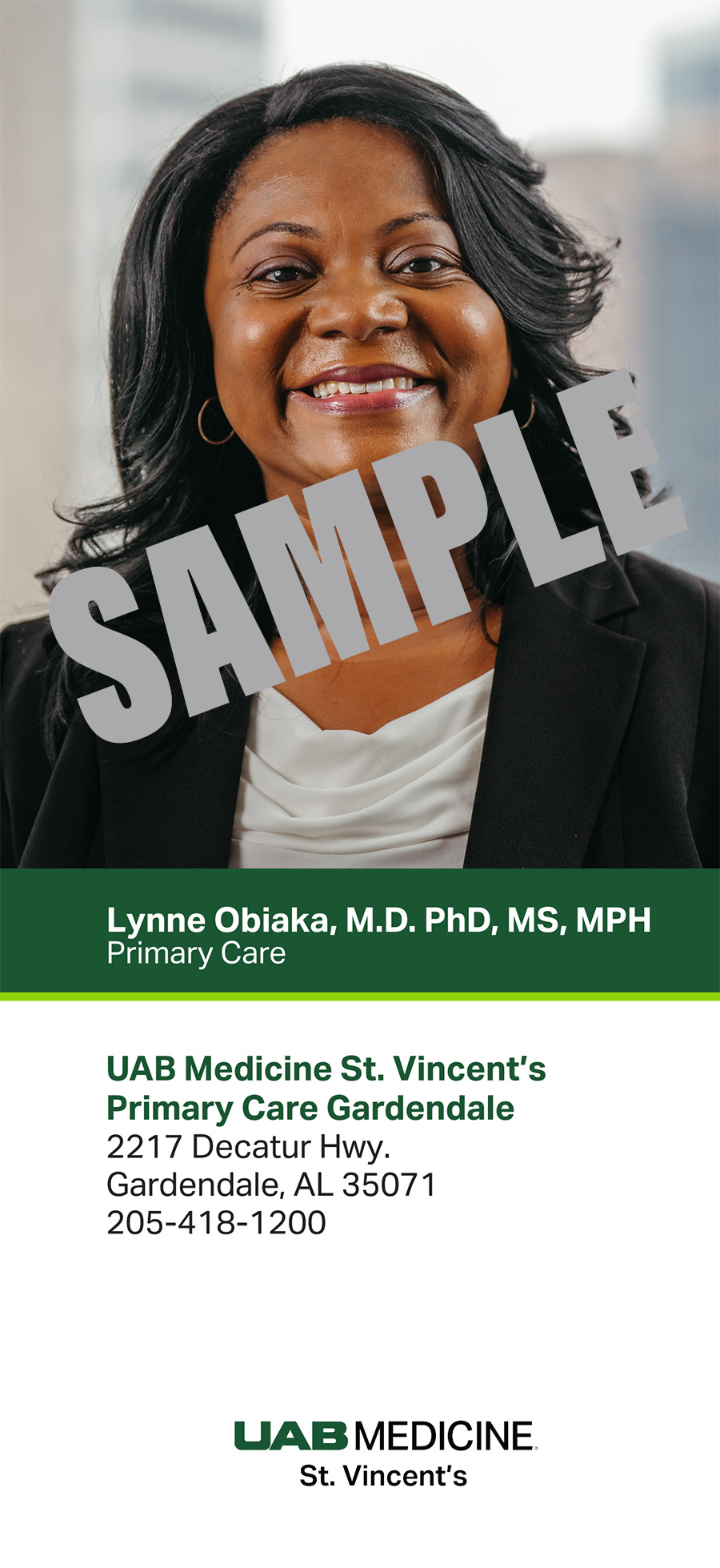 LYNNE OBIAKA, MD. PhD, MS, MPH bio card