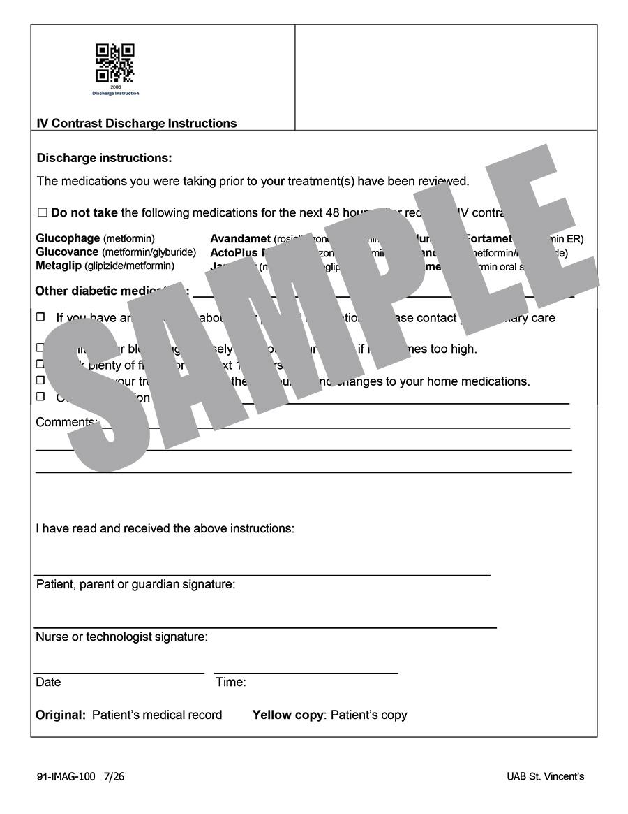 IV CONTRAST DISCHARGE INSTRUCTIONS