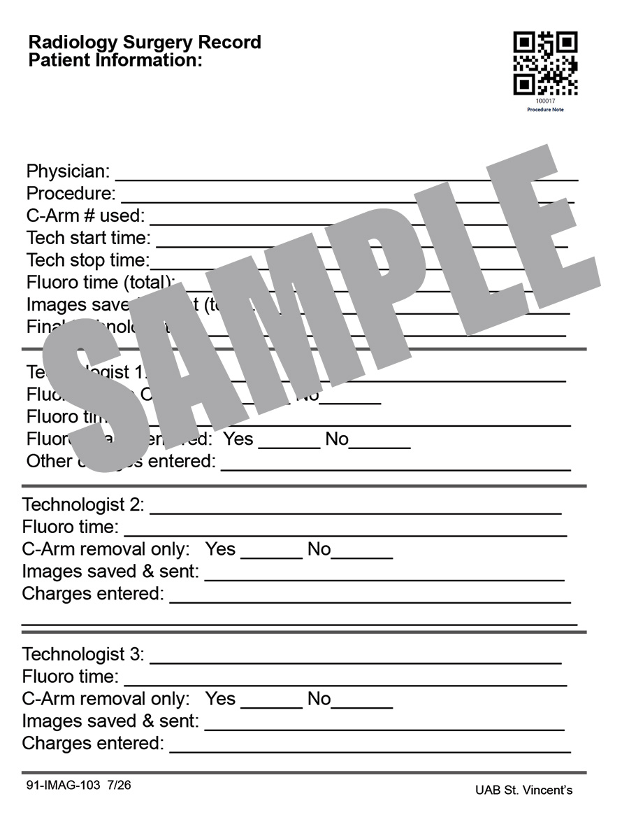 IMAGING SURGERY REPORT