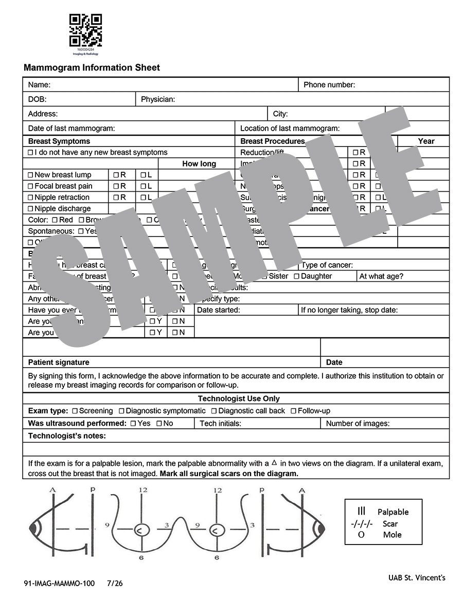 MAMMOGRAPHY INFO SHEET