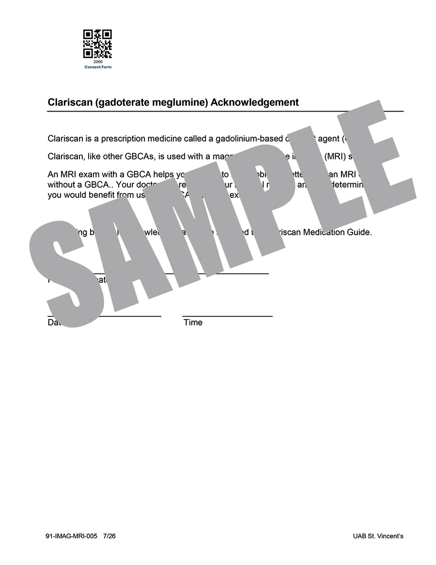 CLARISCAN ACKNOWLEDGEMENT