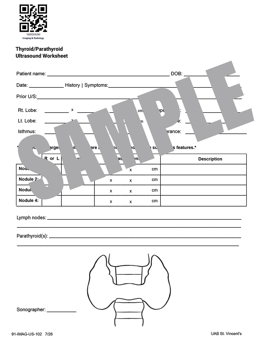 THYROID PARATHYROID US WORKSHEET