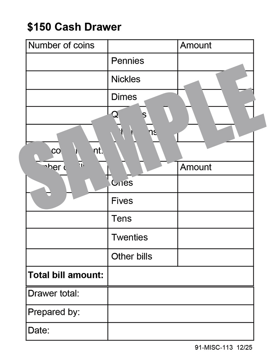 GIFT SHOP - DRAWER TOTAL
