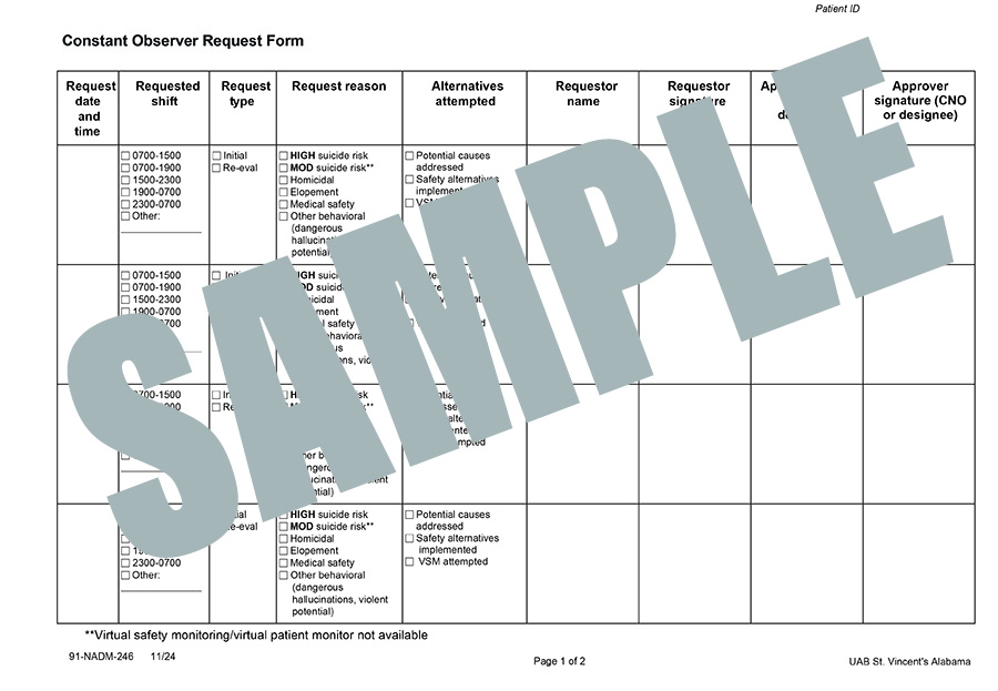 CONSTANT OBSERVER REQUEST FORM