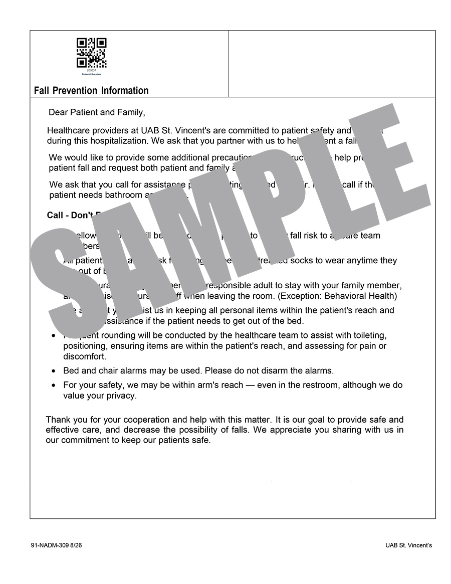 FALL PREVENTION INFORMATION