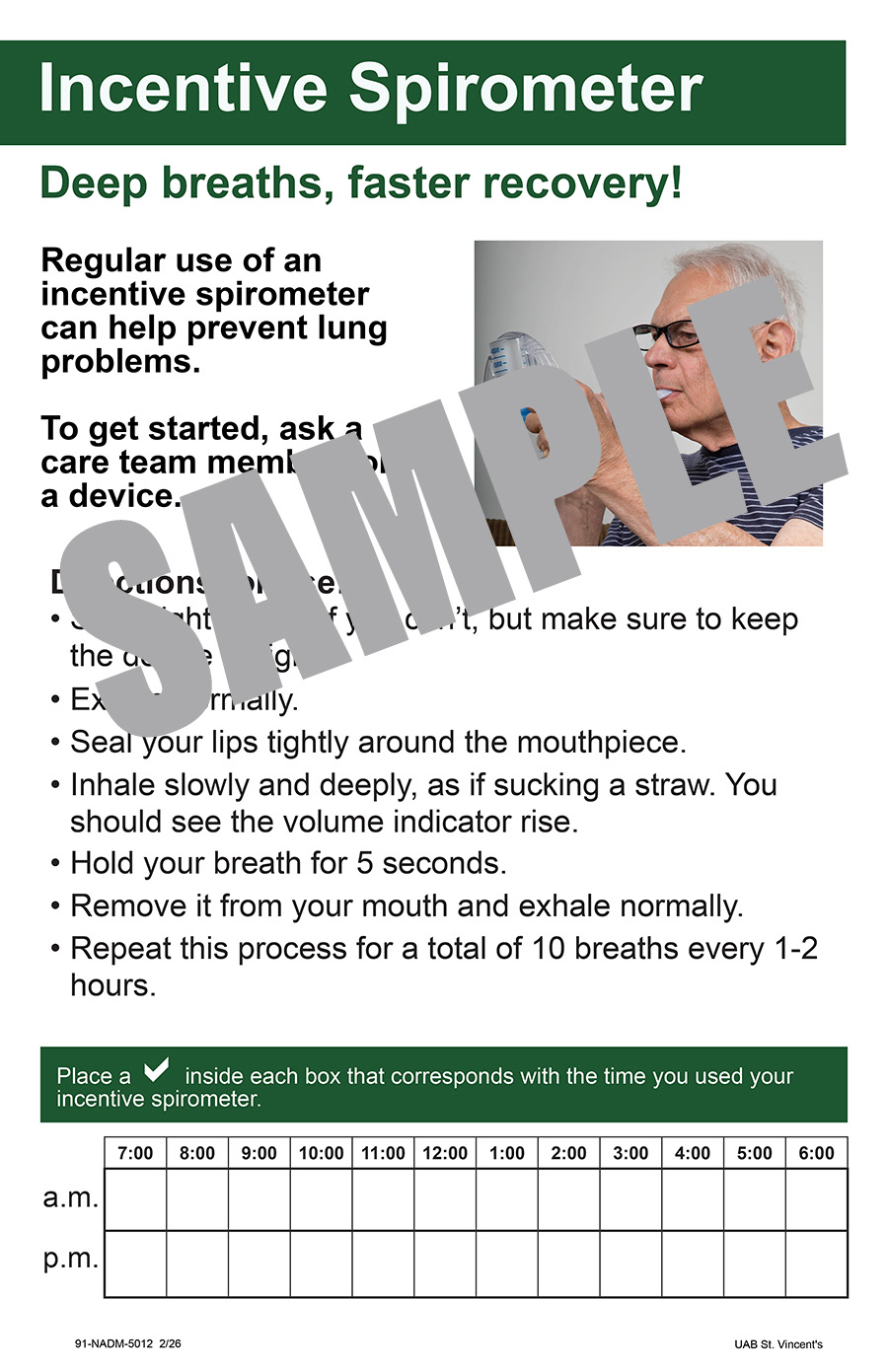 INCENTIVE SPIROMETER 11X17 POSTER