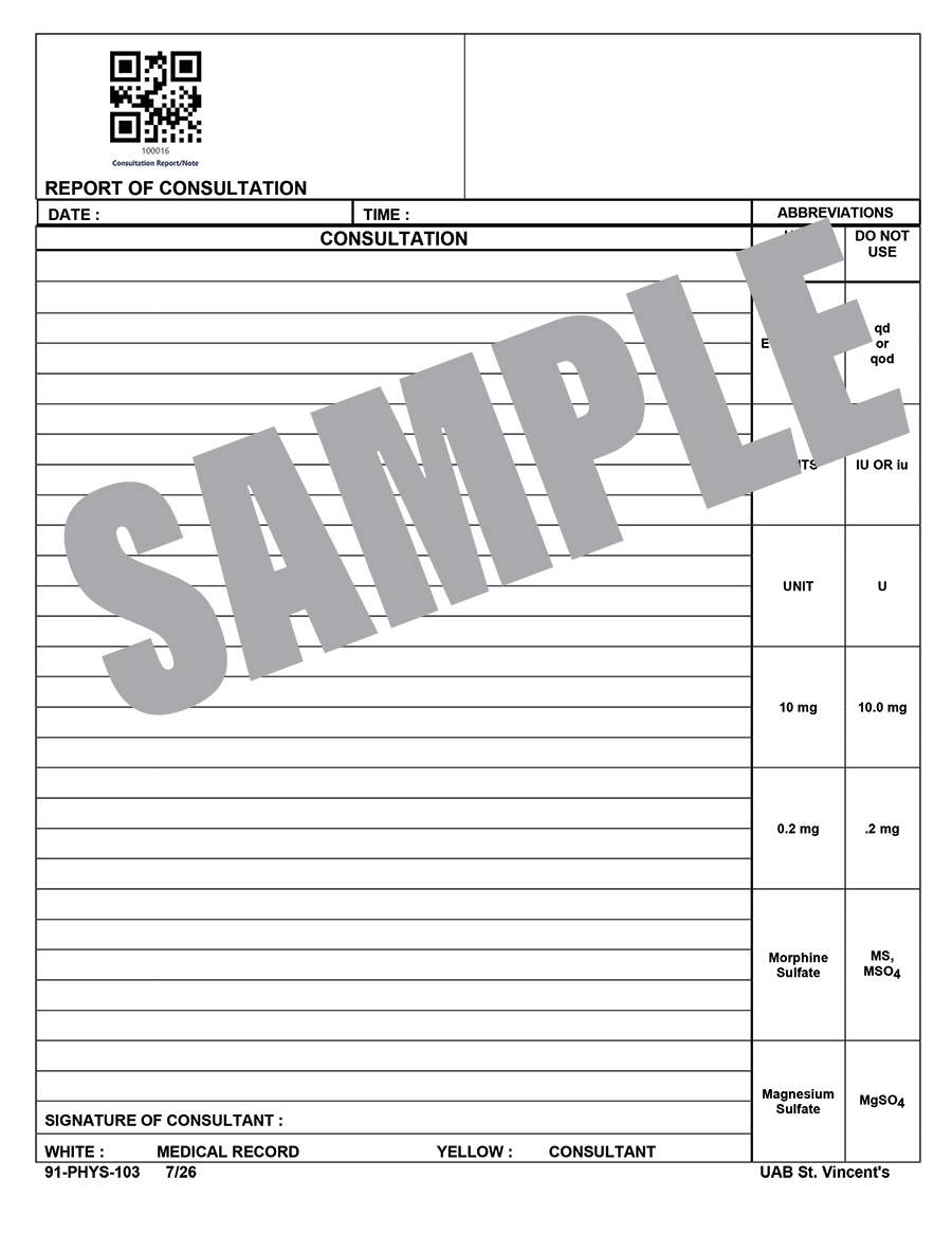 REPORT OF CONSULTATION (PHY ORDERS)