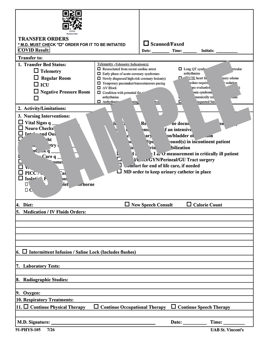 TRANSFER ORDERS