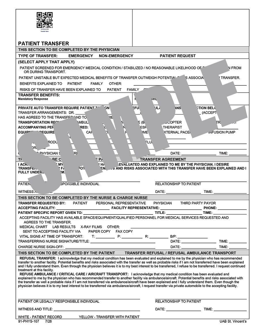 PATIENT TRANSFER CERTIFICATION (EMTALA)