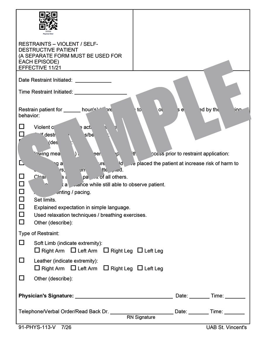 V RESTRAINT ORDER (VIOLENT)