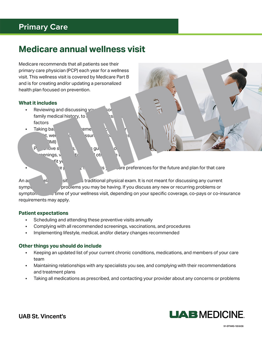 MEDICARE ANNUAL WELLNESS VISIT FLYER