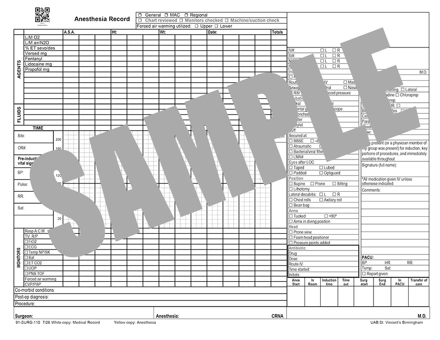 SURG ANESTHESIA RECORD