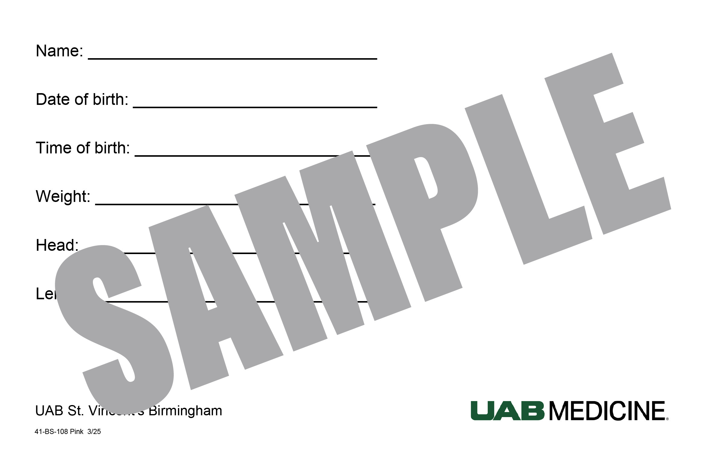 GIRL BIRTH INFO CARD