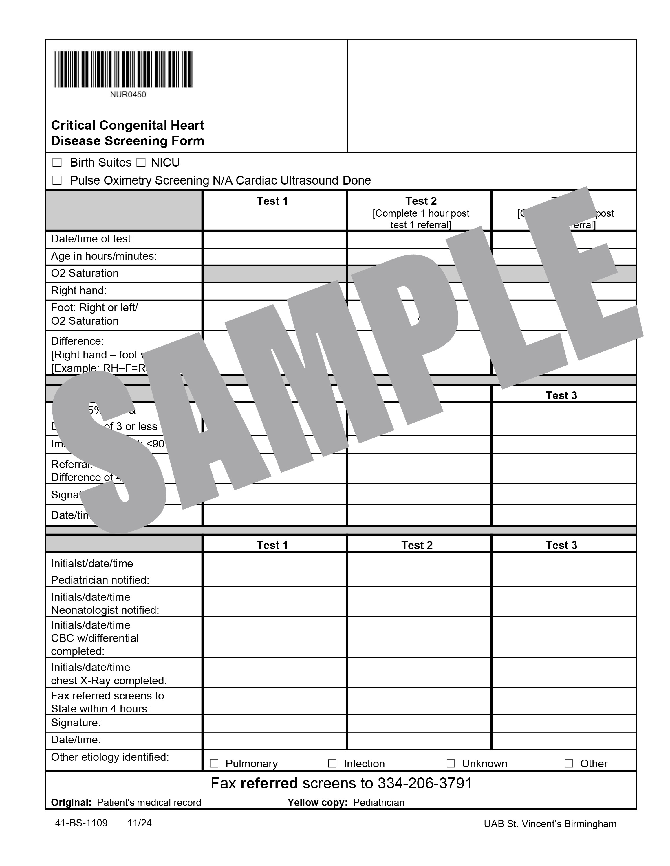 CRITICAL CONGENITIAL HEART DISEASE SCREENING