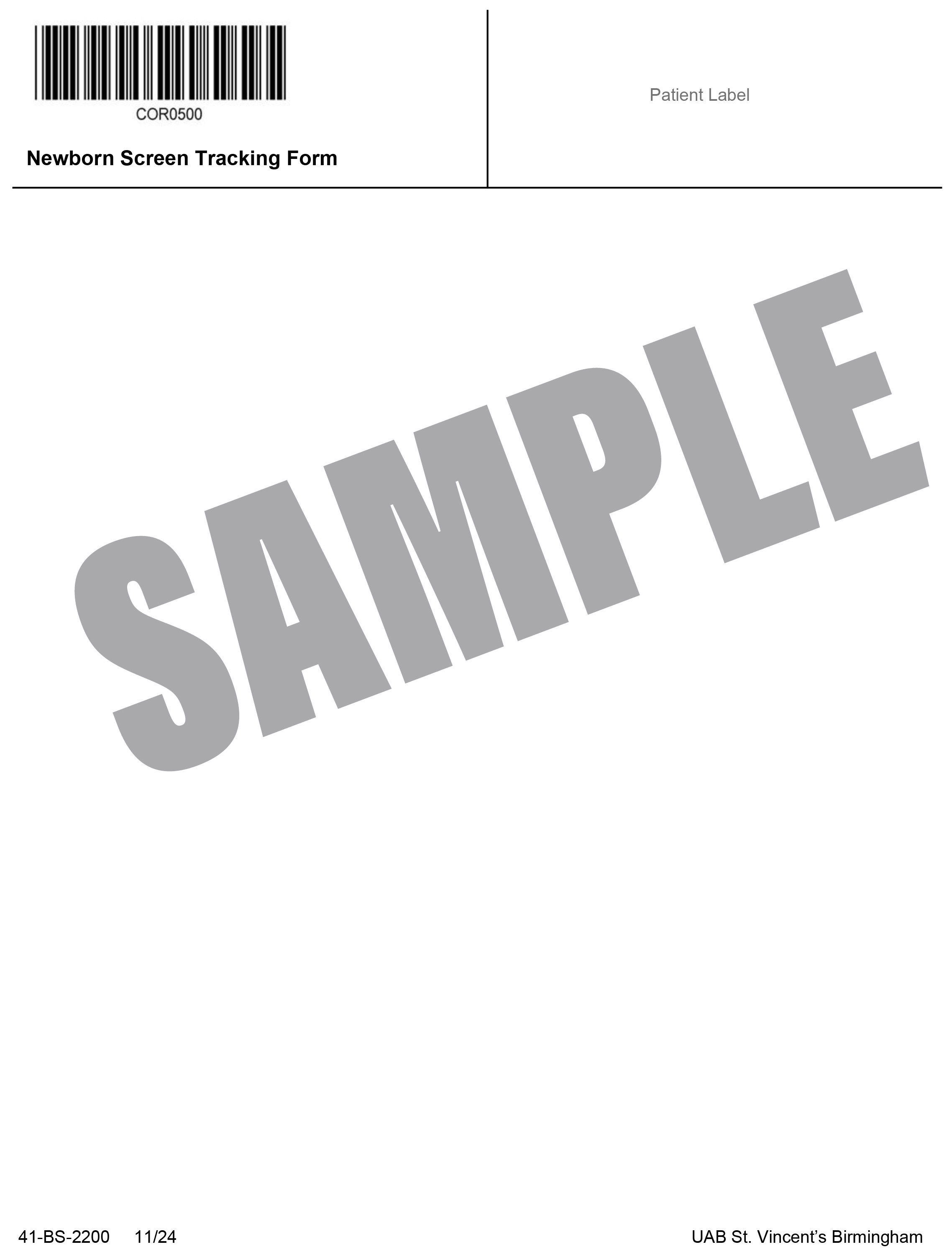 UAB NEWBORN SCREEN TRACKING