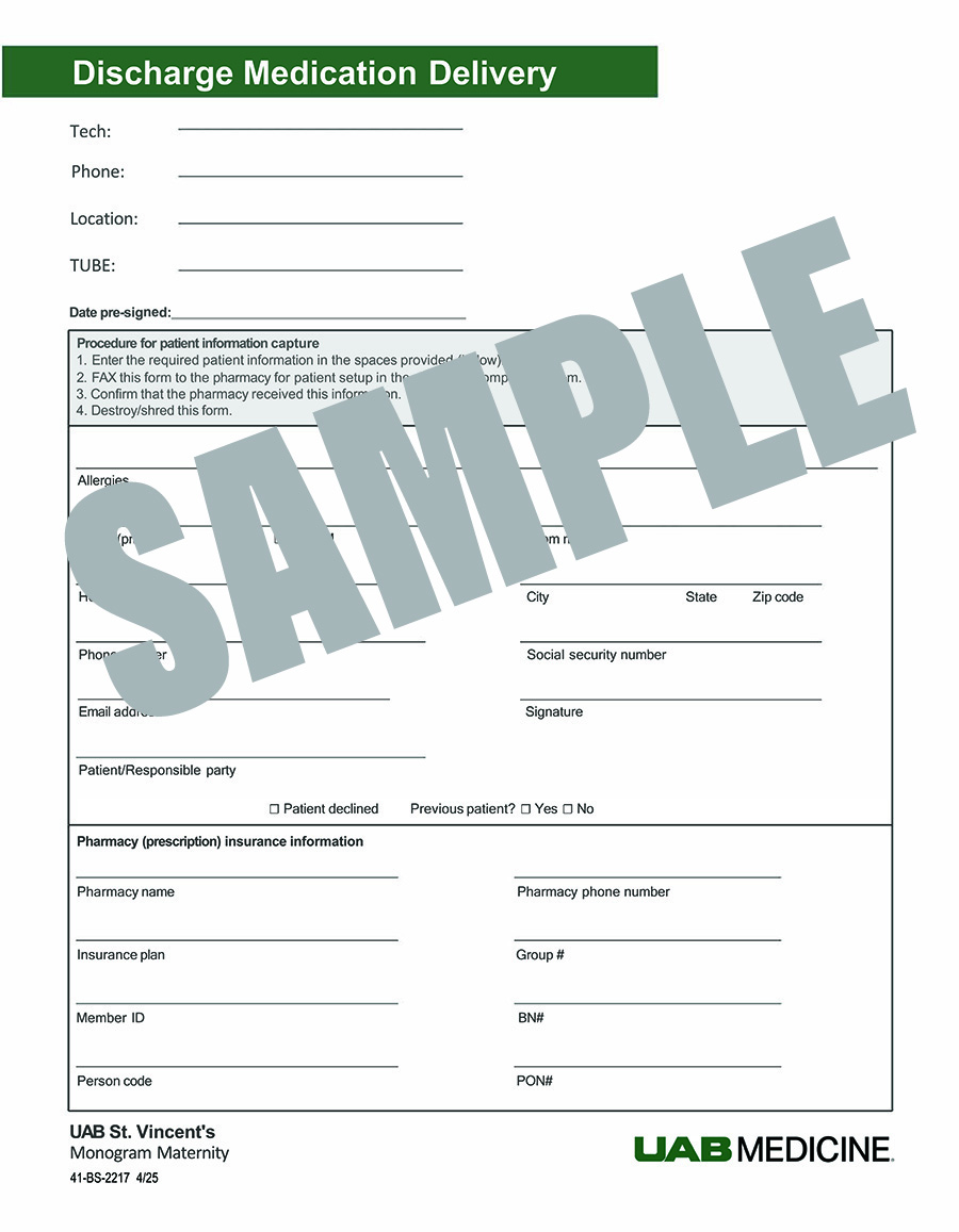 DISCHARGE MEDICATION DELIVERY