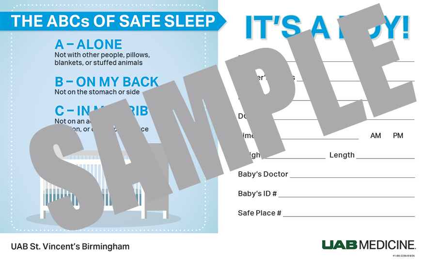 SAFE INFANT SLEEP CARD_BOY