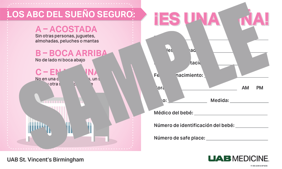 SAFE INFANT SLEEP CARD_GIRL-SPANISH