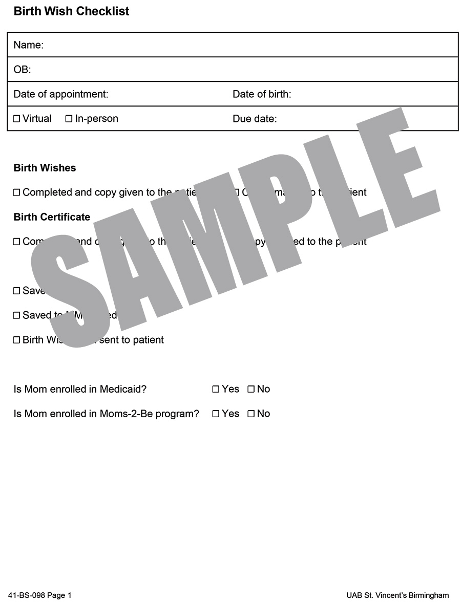 Preparing for Delivery Packet