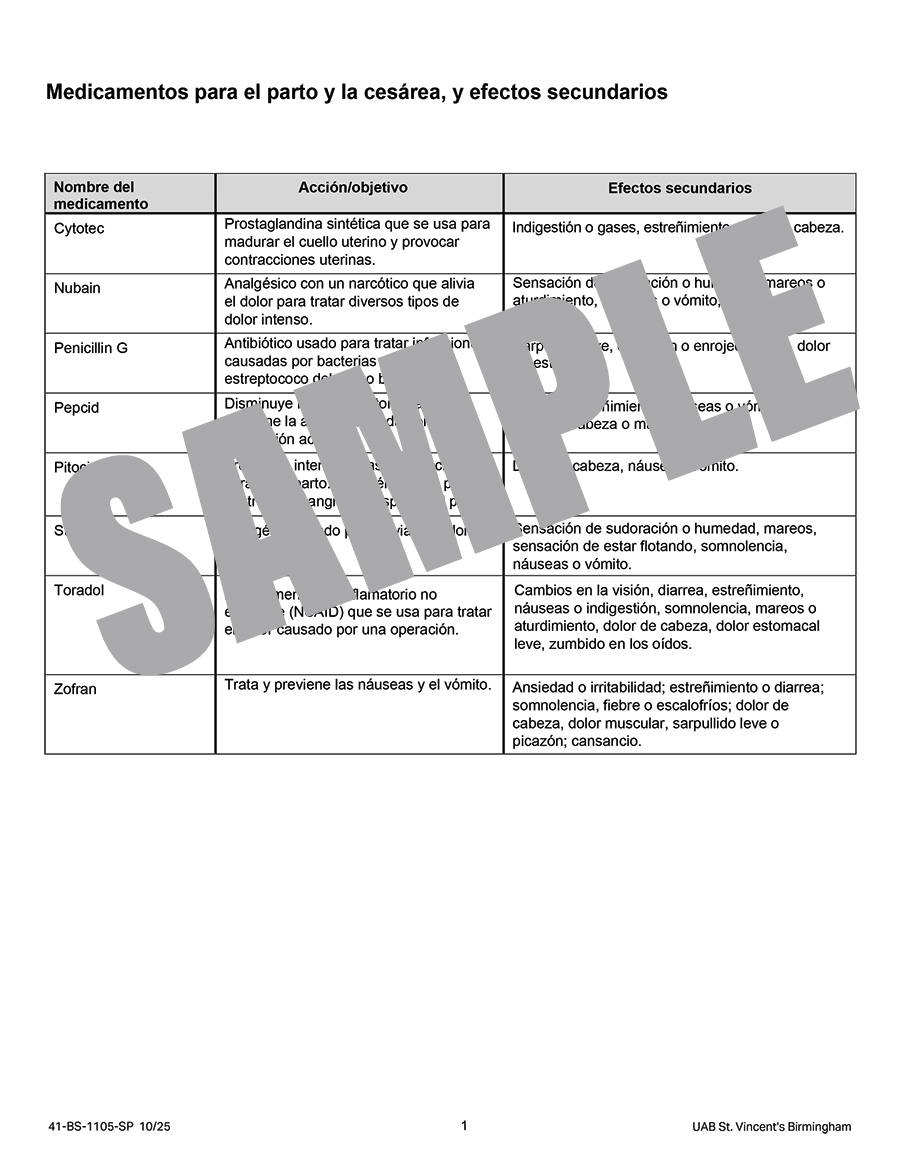 UAB MEDICATION SIDE EFFECTS - SPANISH