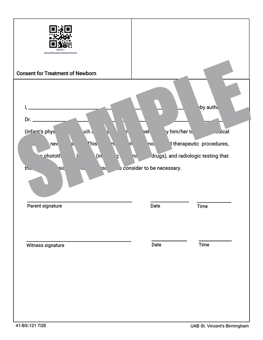 CONSENT FOR TREATMENT OF NEWBORN