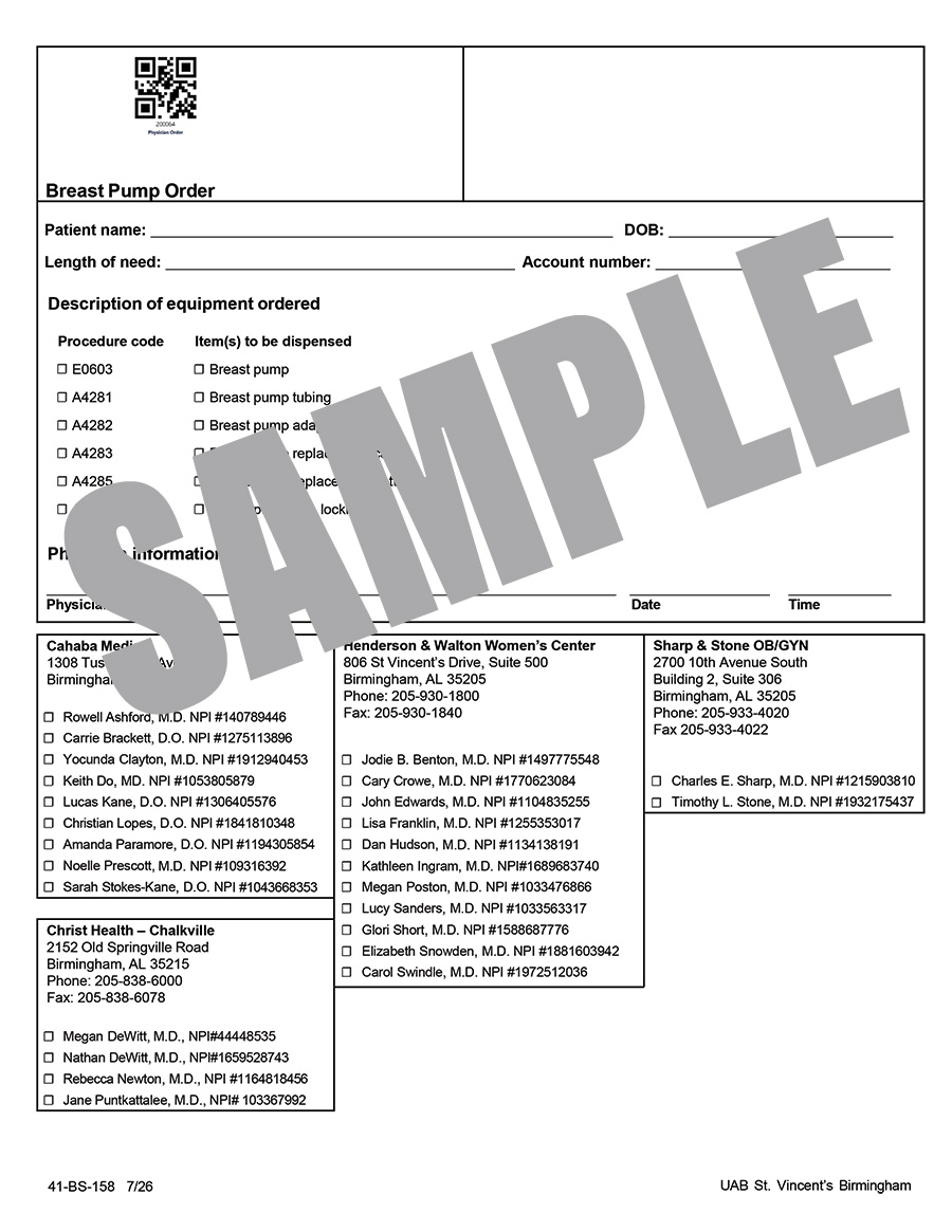 Breast Pump Order