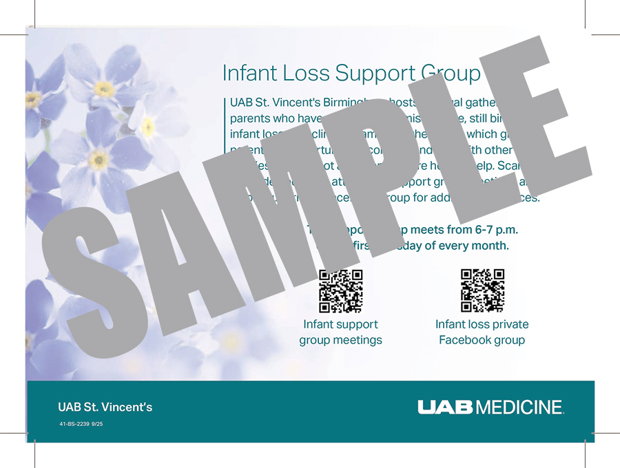 INFANT LOSS SUPPORT GROUP CARD