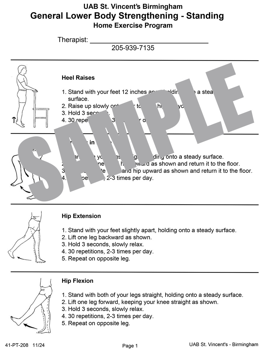 GEN LOWER BODY STRENGTH STANDING HEP