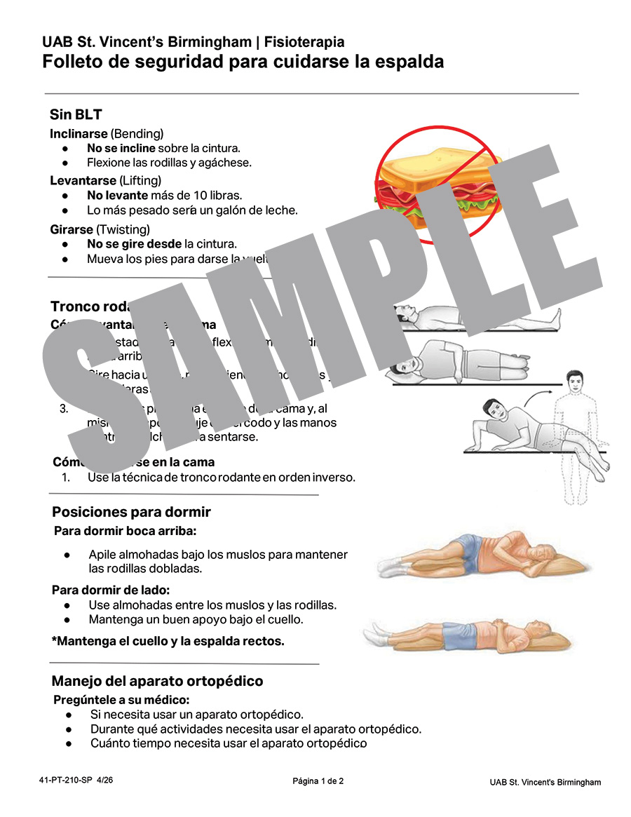 BACK SAFETY HANDOUT-SPANISH