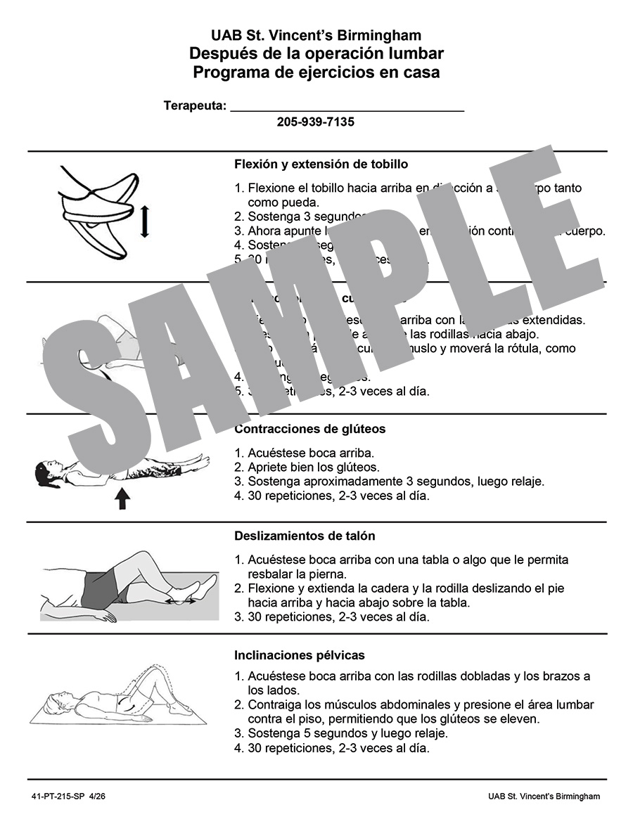 POST-OP LUMBAR HEP-SPANISH