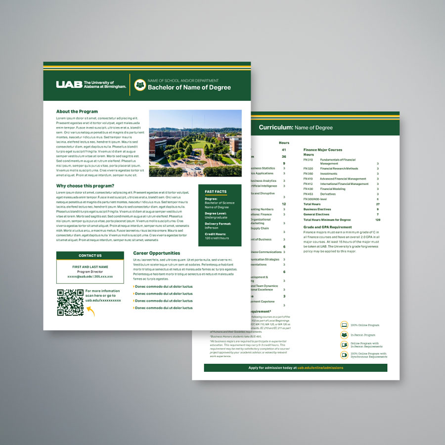 Undergradaute Degree Information Sheet