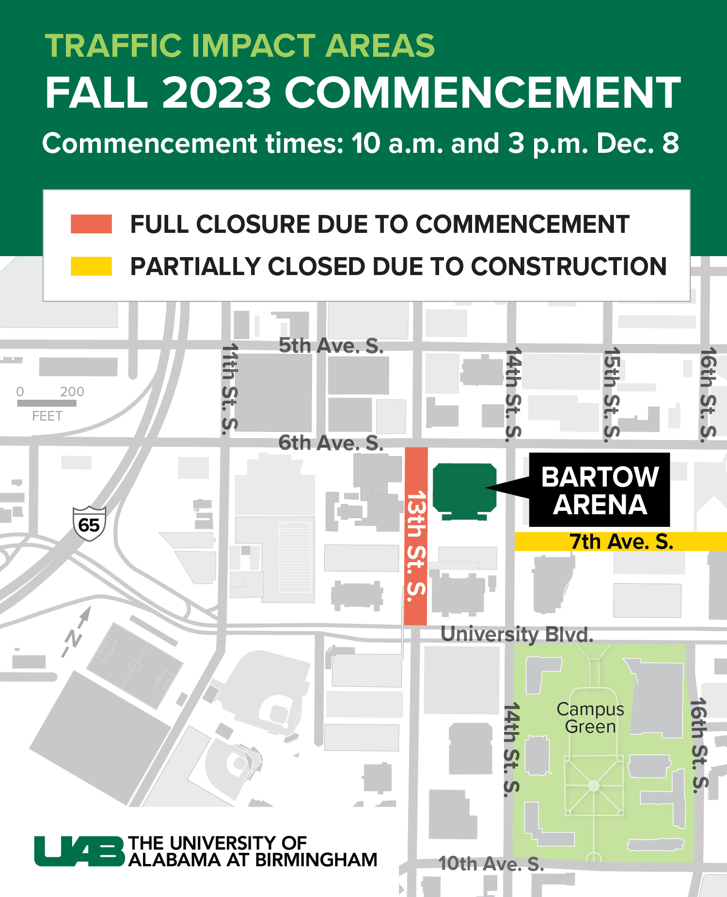 2023 Fall Commencement Traffic Map