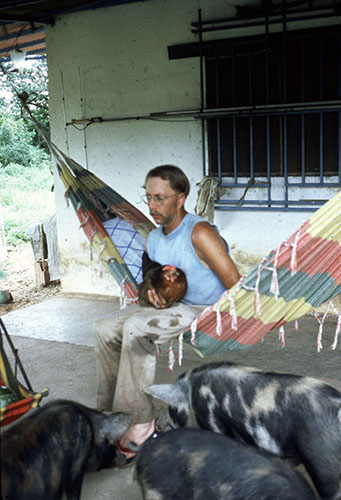 Austad in Venezuela with Henny Penny inside 500