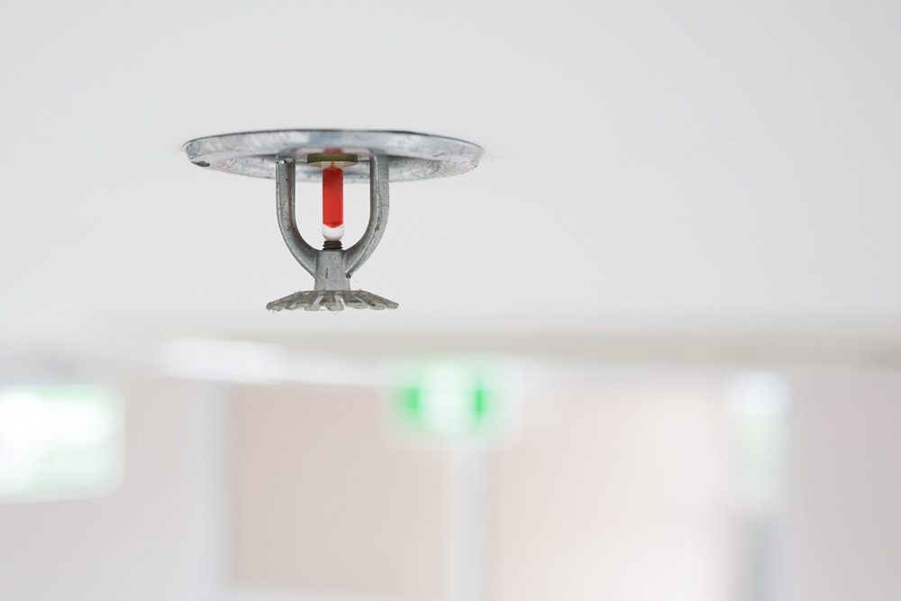 Closeup of fire sprinkler head