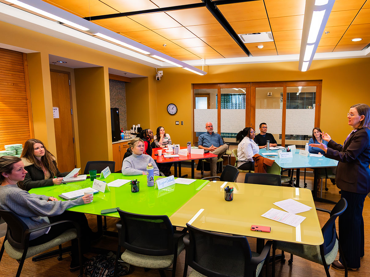 Faculty members listening at a CTL workshop