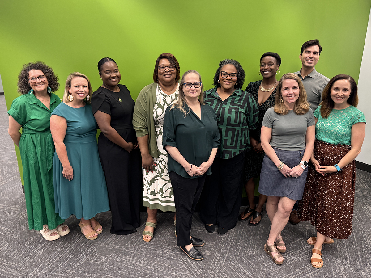 The 10 members of the VMASC team in their space in Sterne Library