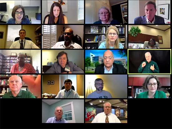 Screenshot from faculty town hall July 8