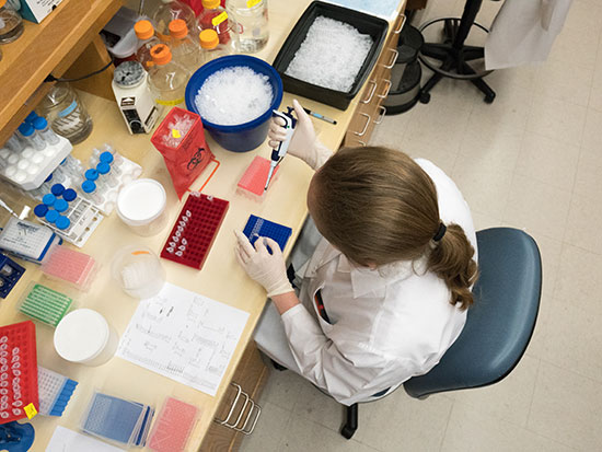 UAB student working in the lab