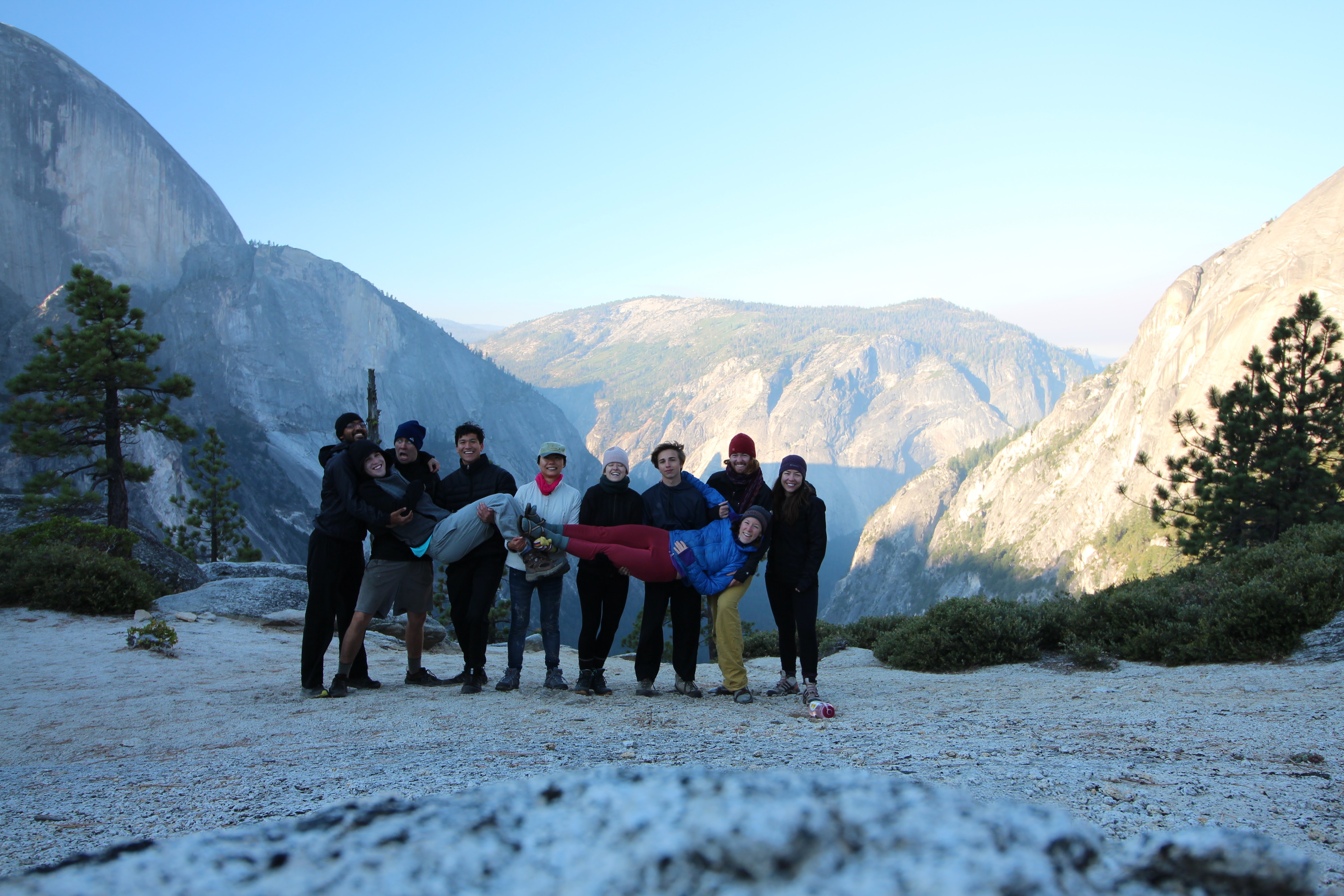 05Watching The Sunrise Over The Valley On Top Of Snow Creek Falls Half Dome To The West