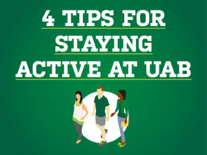 4 tips for staying active at UAB