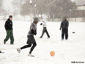 Snowpocalypse serves up a snowy soccer match