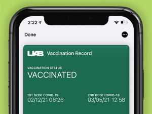 Optional digital COVID vaccination card is available to UAB community