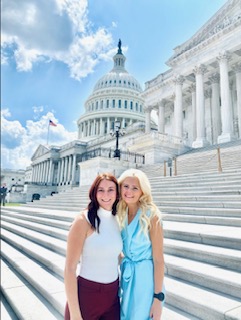 Natasha Brooks poses with UAB DPT alumna Rachel Thompson on the steps of the U.S. Capitol.
