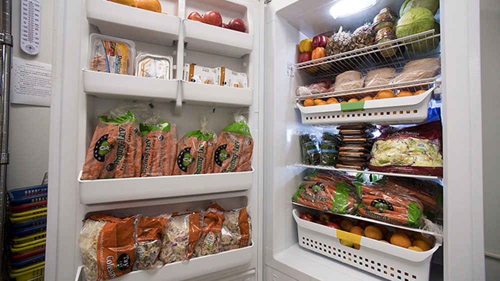 Food items from the refrigerator in Blazer Kitchen 