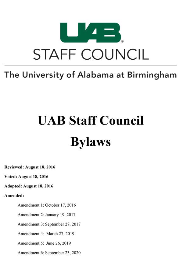 UAB Staff Council Bylaws